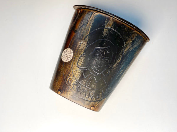 An Intriguing Late 18th-19th Century Horn Snuff Mull Depicting A Folk Art Engraved Image Of Oliver Cromwell - Source Vintage