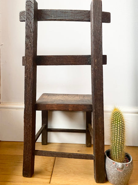 Antique Early 20th Century Folk Art Miniature Pet Chair - Source Vintage