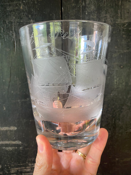 Rare Antique 19th Century Prisoner Convict Ship ‘Sir Robert Peel’ Documentary Glass Tumbler