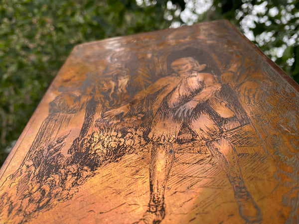 Rare Spooky Antique 19th Century Copper Printing Plate - Source Vintage