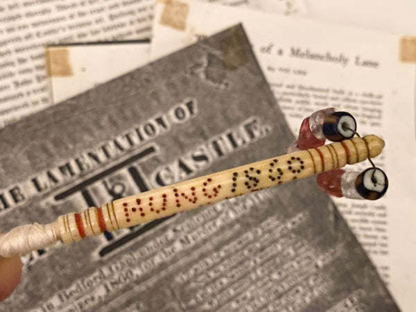Extremely Rare Antique 19th Century Public Execution Souvenir Bobbin With Associated Documentation