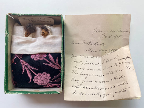 *RESERVED* Antique Creepy Folk Art Gift & Letter  Of Provenance Dated 1905 - Source Vintage