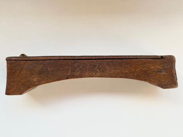 Early Antique Carved Treen Pen Or Pencil Box. Possibly Swedish In Origin Initialled & Dated 1813 - Source Vintage