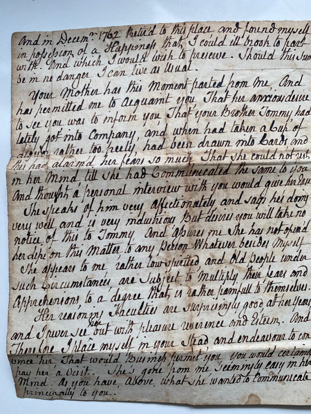 Rare Antique 18th Century Handwritten Letter About American War Of Independence & The Effect It’s Having On A Knaresbrough Man’s Investments