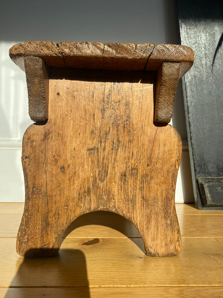 Antique 19th Century Make-Do Pine Vernacular Stool
