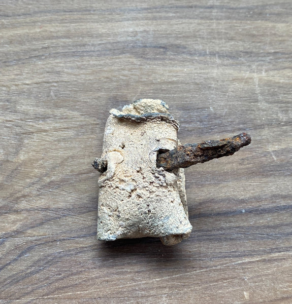 Rare Ancient Roman Lead Curse Still Sealed With Nail - Source Vintage