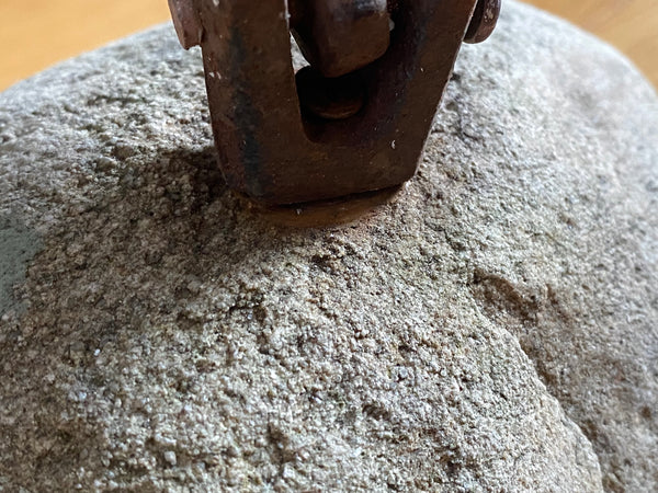Unusual Antique 19th Century Folk Art Make-Do Stone & Cast Iron Door Stop - Source Vintage