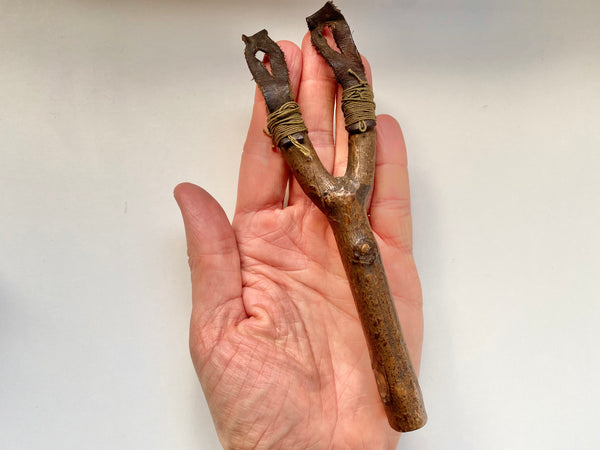 Vintage Folk Art Estate Made Childs Slingshot Toy Handle - Source Vintage