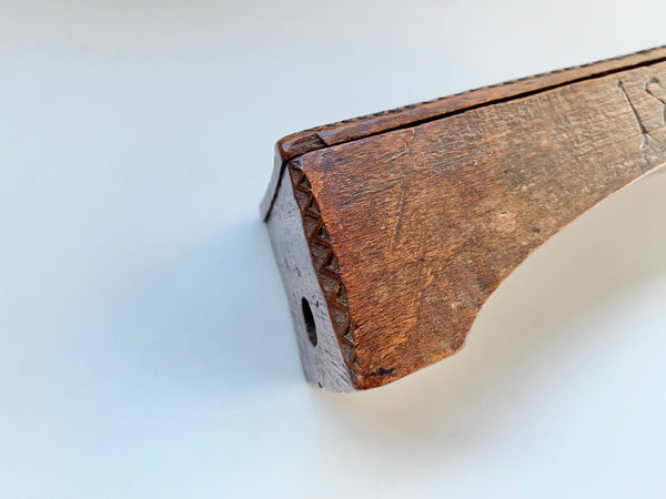 Early Antique Carved Treen Pen Or Pencil Box. Possibly Swedish In Origin Initialled & Dated 1813 - Source Vintage