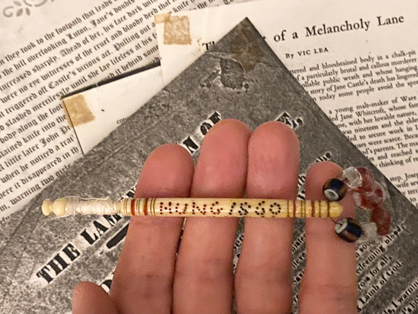 Extremely Rare Antique 19th Century Public Execution Souvenir Bobbin With Associated Documentation