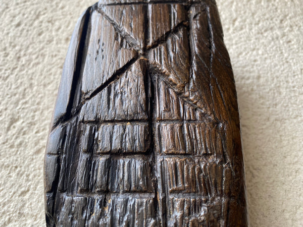 Rare Antique 17th Century Witches Post With Numerous Witch Marks & Date Of 1677 - Source Vintage