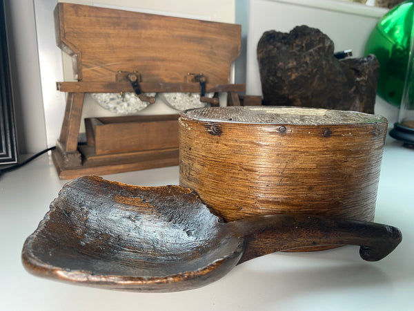 Early George IV Treen Grain Measure & Scoop With Link To The ‘Swing Riots’ Of 1843 With Provenance - Source Vintage