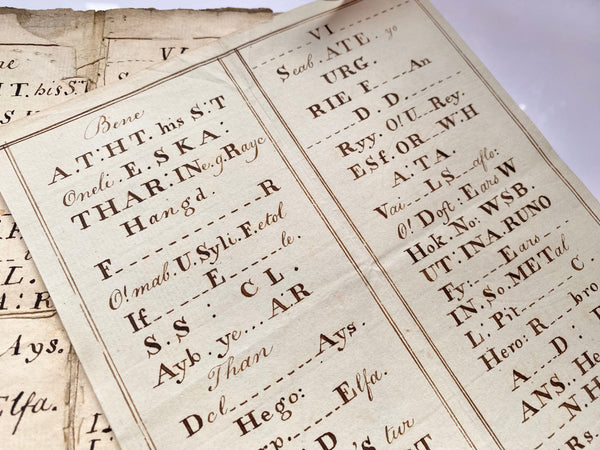 A Curious Manuscript Circa Early 18th Century Gravestone Epitaph Puzzle - Source Vintage
