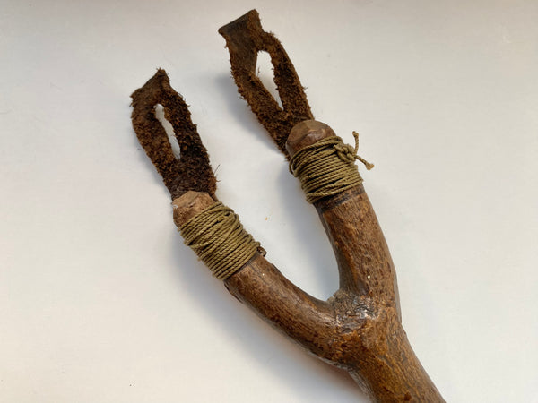 Vintage Folk Art Estate Made Childs Slingshot Toy Handle - Source Vintage