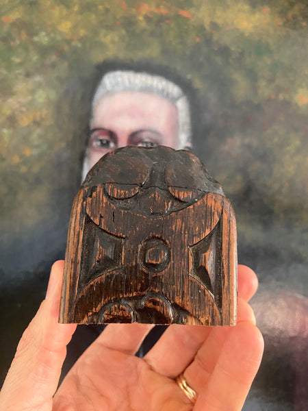 Antique 16th-17th Century Oak Figural Carving