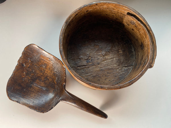Early George IV Treen Grain Measure & Scoop With Link To The ‘Swing Riots’ Of 1843 With Provenance - Source Vintage