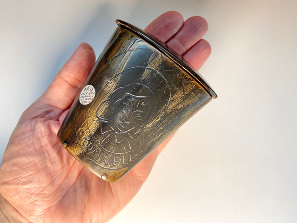 An Intriguing Late 18th-19th Century Horn Snuff Mull Depicting A Folk Art Engraved Image Of Oliver Cromwell - Source Vintage