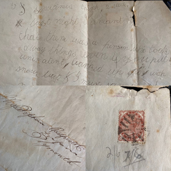 Antique 19th Century Handwritten Psychography Written In A Trance Like State c.1880 Occult Paranormal Spiritualism