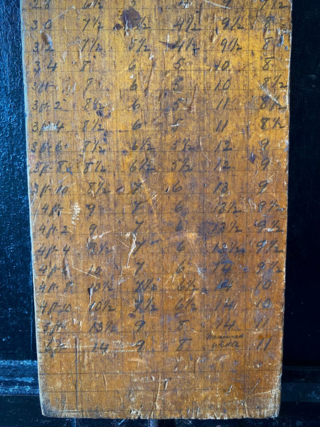 Rare Antique 19th Century Coffin Maker’s Sizing And Design Reference Template Board