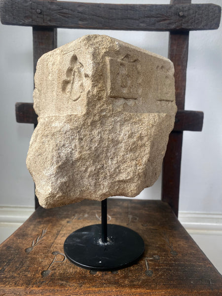 Antique 15th Century York Stone Capital On Stand