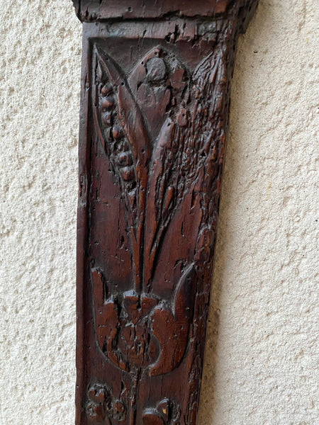 Antique 17th Century Carved Panel Depicting The ‘Green Man’