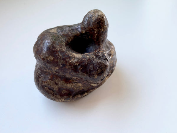 Antique 19th Century Victorian Novelty Papier Mache Snuff Box In The Form Of A Turd