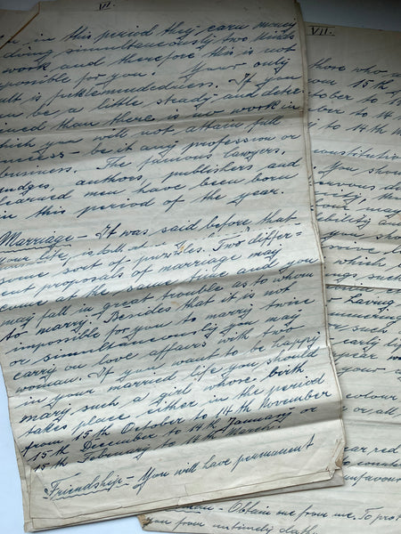 Rare Antique Letter From A Fortune Teller To A Col. J.S. Wilkins Dated 1903 With Original Envelope