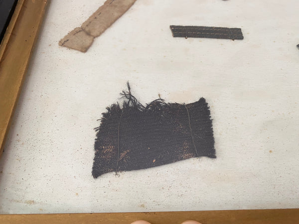 Rare Antique WW1 Framed Crash Debris From 1st Zeppelin Shot Down On British Soil Cuffley - Source Vintage