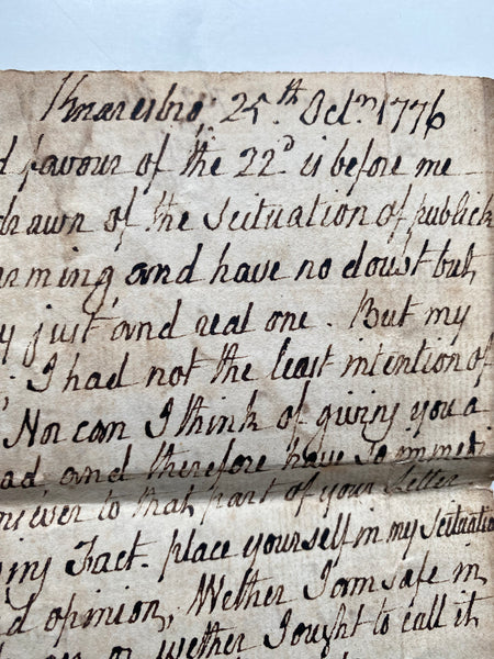 Rare Antique 18th Century Handwritten Letter About American War Of Independence & The Effect It’s Having On A Knaresbrough Man’s Investments