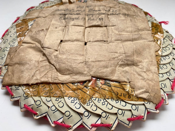 World War 1 POW Folk Art Made From Cigarette Packets + Handwritten Provenance To The Back - Source Vintage