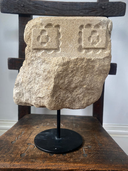 Antique 15th Century York Stone Capital On Stand