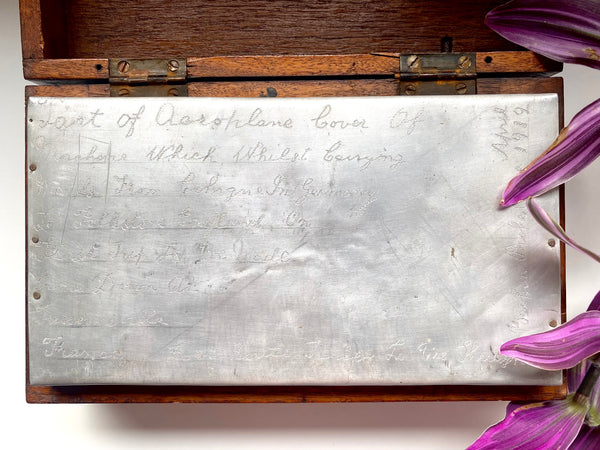 Antique Folk Art Box Made From Crashed Aircraft In 1919 With Provenance - Source Vintage
