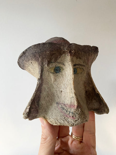 Rare Early 19th Century Sailor Folk Art Painted On Bone Vertebrae - Source Vintage