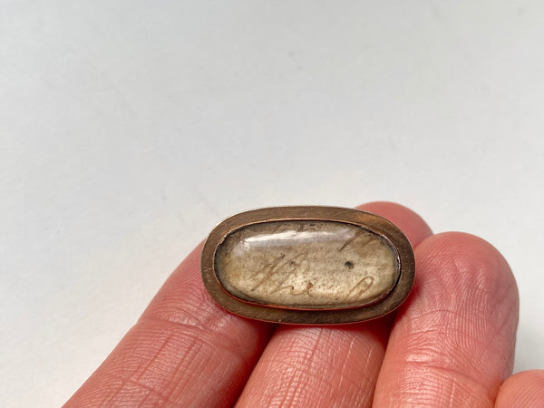 Unusual 19th Century Brooch Containing Period Miniature Paper Handwritten Notes - Source Vintage
