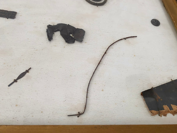 Rare Antique WW1 Framed Crash Debris From 1st Zeppelin Shot Down On British Soil Cuffley - Source Vintage