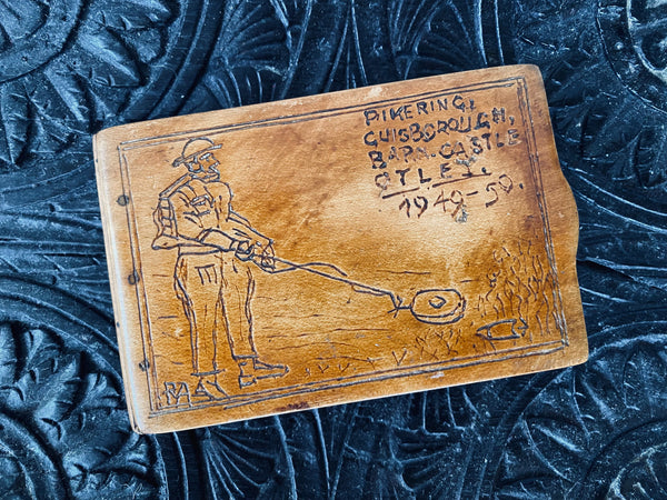 Folk Art Treen Case Relating To Britain’s First Ever Military Use Of A Bomb Squad With Local Yorkshire Interest - Source Vintage