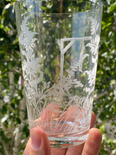 Antique Victorian Macabre ‘His Last Drop’ Hanging Glass Tumbler - Source Vintage