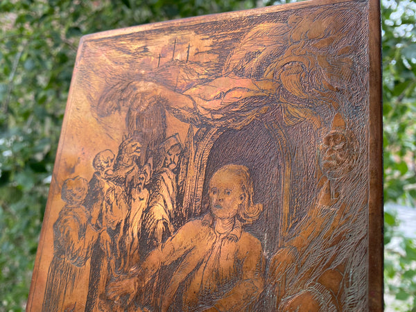 Rare Spooky Antique 19th Century Copper Printing Plate - Source Vintage