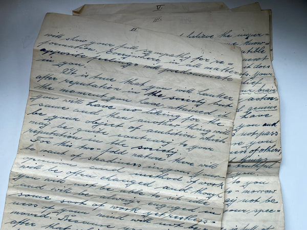 Rare Antique Letter From A Fortune Teller To A Col. J.S. Wilkins Dated 1903 With Original Envelope