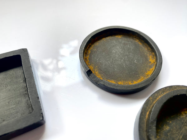 Charming Pair Of Cannel Coal Snuff Boxes With Provenance Of Maker And Date 1817 - Source Vintage