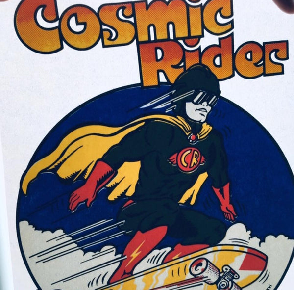 Vintage Unused 1980’s T Shirt Heat Transfer Cosmic Rider Retro Iron On