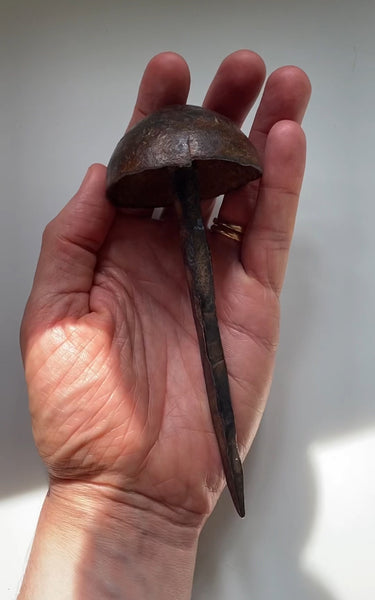 Massive Antique 17th Century Blacksmith Made Iron Door Stud - Source Vintage