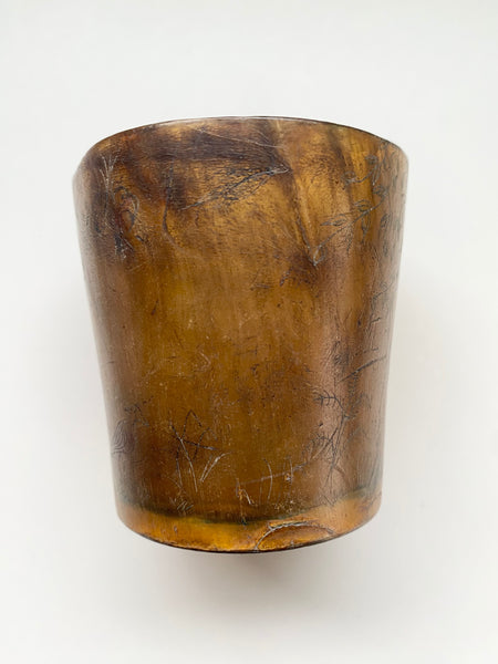 Antique Early 19th Century Folk Art  Horn Beaker