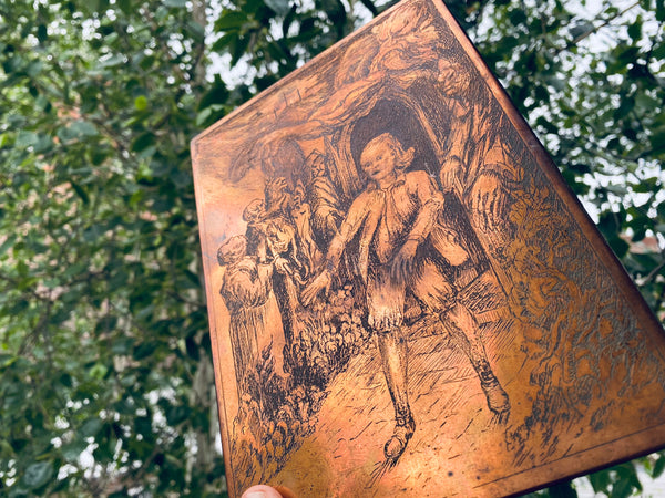 Rare Spooky Antique 19th Century Copper Printing Plate - Source Vintage