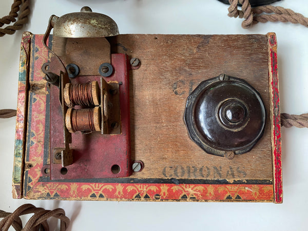 *RESERVED FOR TIM* Rare WW2 French Resistance Scratch Built Communications Radio Made From Old Cigar Box - Source Vintage