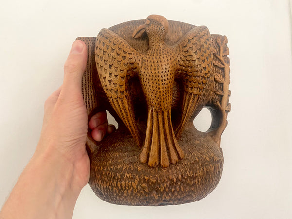 An Astonishing Antique Late 19th Century Gothic Revival Carved Folk Art Ceremonial Mead Chalice - Source Vintage