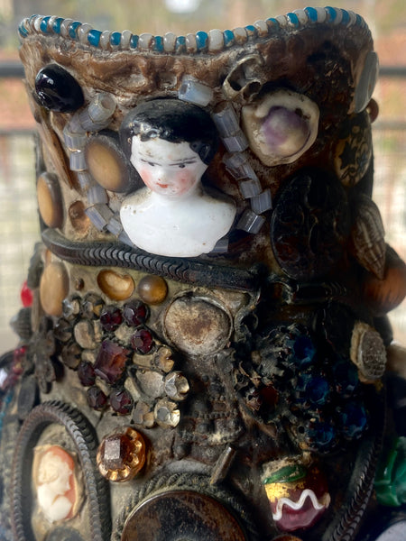 Early 20th Century Folk Art Memory Jug - Source Vintage