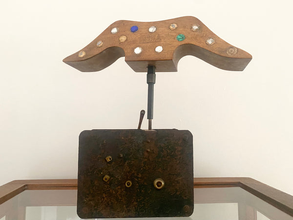 Rare Unusual Antique Scratch Built Folk Art Wind-Up Bird Scarer - Source Vintage