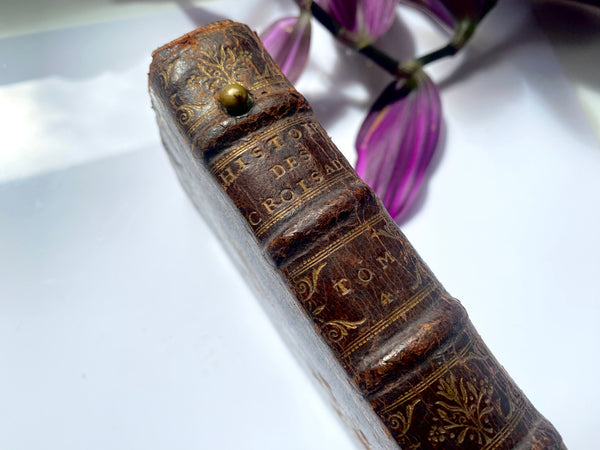 A Mysterious Antique 17th Century Spy Book With Secret Covert Device Wired Within & Button To The Spine - Source Vintage