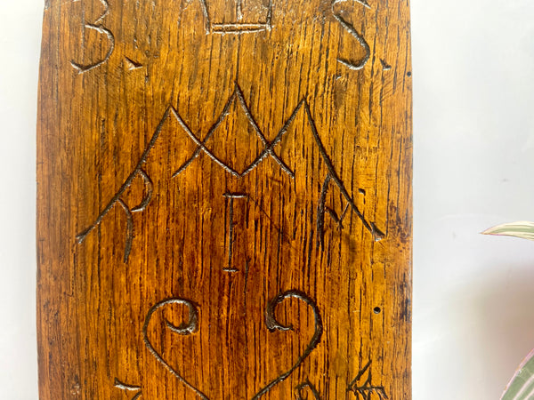 Rare Georgian Treen Washing Paddle With Symbols Of Love Dated 1794 - Source Vintage